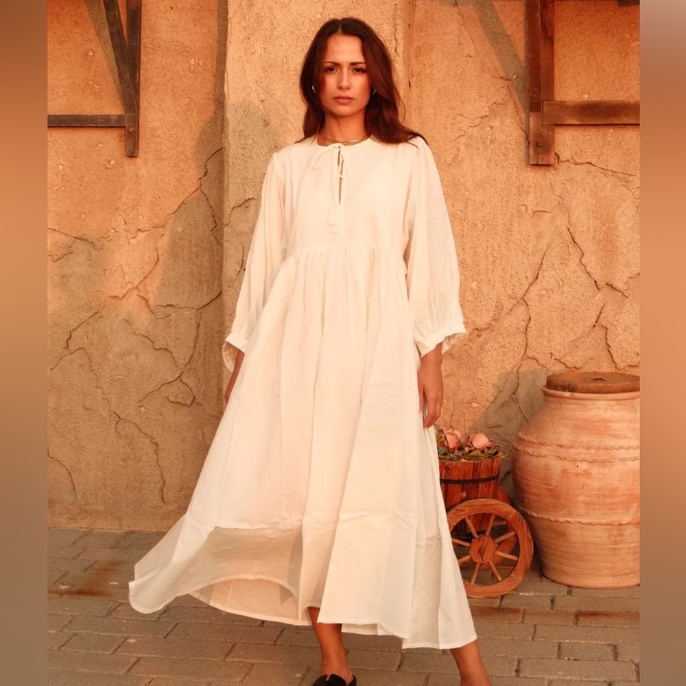 House of Sundar Sara midi organic cotton dress Size XS